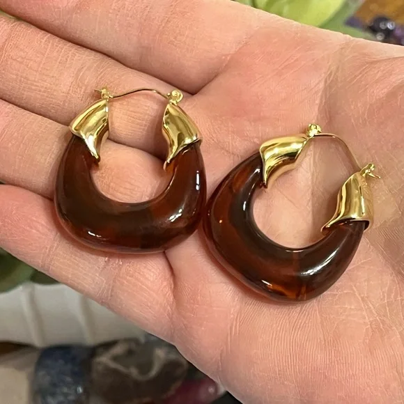 Tortoise Shell Hoops - Picture 7 of 9